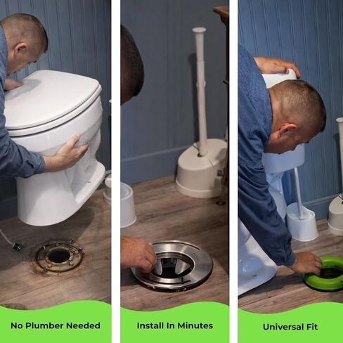 Commercial Toilet & Drain Clog Prevention Device + Sani Seal Combo Pack, Heavy-Duty Plumbing Guard, Made in USA, Easy Tool-Free Installation, Prevents Pipe Blockages (1 Combo Pack) in Saudi Arabia