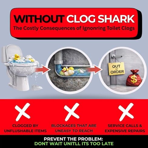 Commercial Toilet & Drain Clog Prevention Device + Sani Seal Combo Pack, Heavy-Duty Plumbing Guard, Made in USA, Easy Tool-Free Installation, Prevents Pipe Blockages (1 Combo Pack) in Saudi Arabia