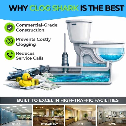 Commercial Toilet & Drain Clog Prevention Device + Sani Seal Combo Pack, Heavy-Duty Plumbing Guard, Made in USA, Easy Tool-Free Installation, Prevents Pipe Blockages (1 Combo Pack) in Saudi Arabia