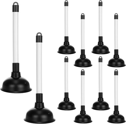 LemonRoad 10 Pcs Toilet Plungers Bulk 11.4 Inch Bathroom Bowl Brush Plungers Drain Pump Removes Clogs Tools with Plastic Handles for Bathroom Hotel Stores in Saudi Arabia