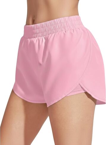 High Waisted Athletic Running Shorts Workout Shorts for Women Quick Dry Gym Workout Shorts with Liner - No Pockets in Saudi Arabia