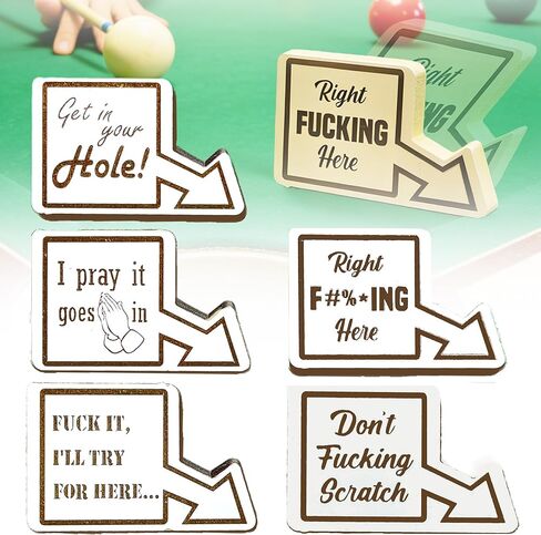 8 Ball Pocket Marker Funny, Funny Pool Table Decoration Sign,Golf Ball Marker,Mark Your Pocket,Mini Billiards Game Accessories Gifts for Men (6pcs) in Saudi Arabia