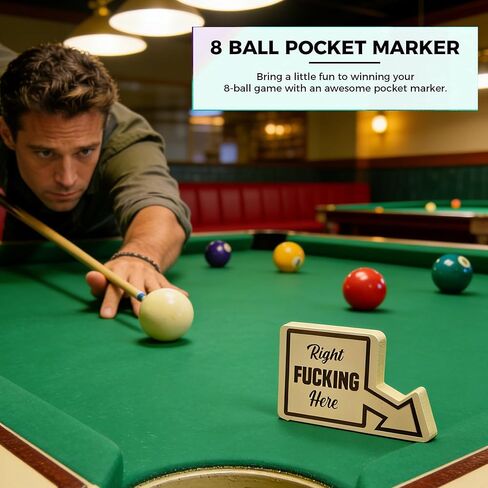 8 Ball Pocket Marker Funny, Funny Pool Table Decoration Sign,Golf Ball Marker,Mark Your Pocket,Mini Billiards Game Accessories Gifts for Men (6pcs) in Saudi Arabia