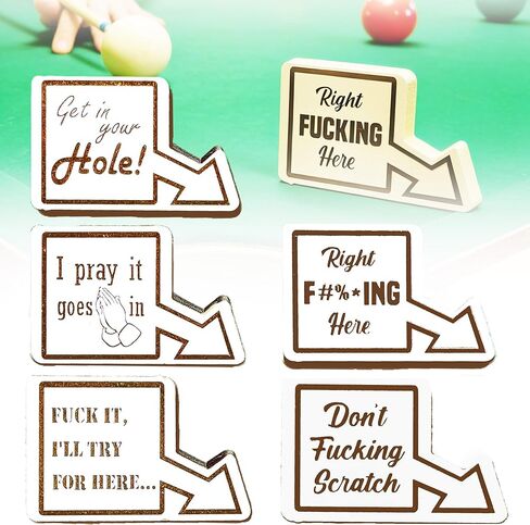 8 Ball Pocket Marker Funny, Funny Pool Table Decoration Sign,Golf Ball Marker,Mark Your Pocket,Mini Billiards Game Accessories Gifts for Men (6pcs) in Saudi Arabia