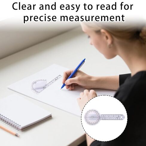 6pcs Goniometer Set, 360 Degree Transparent Finger Protractor 6/8/12 Inch Angle Ruler Measurement Tool for Physical in Saudi Arabia