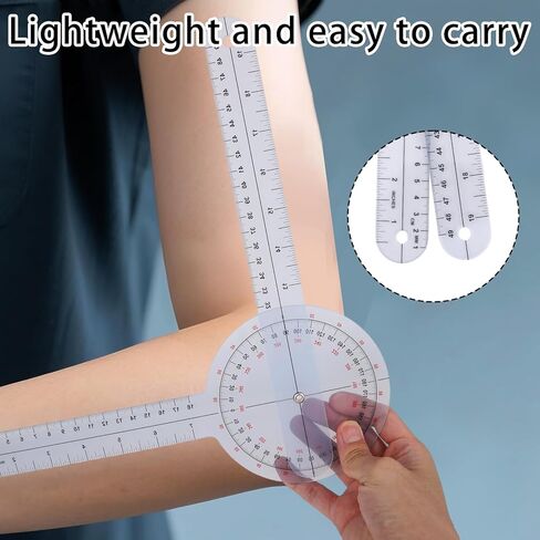6pcs Goniometer Set, 360 Degree Transparent Finger Protractor 6/8/12 Inch Angle Ruler Measurement Tool for Physical in Saudi Arabia