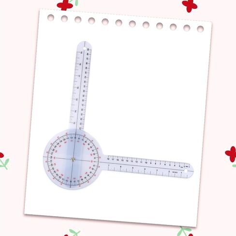 6pcs Goniometer Set, 360 Degree Transparent Finger Protractor 6/8/12 Inch Angle Ruler Measurement Tool for Physical in Saudi Arabia