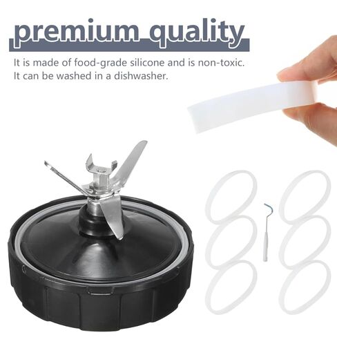 6Pcs Rubber Sealing Gaskets, 10cm O-Ring Gasket Fit for Ninja Auto iQ Series Models BL2012 BL2013 BL480 BL480D BL481 BL482 BL486C0 BL487 BL487A BL488W - White in Saudi Arabia