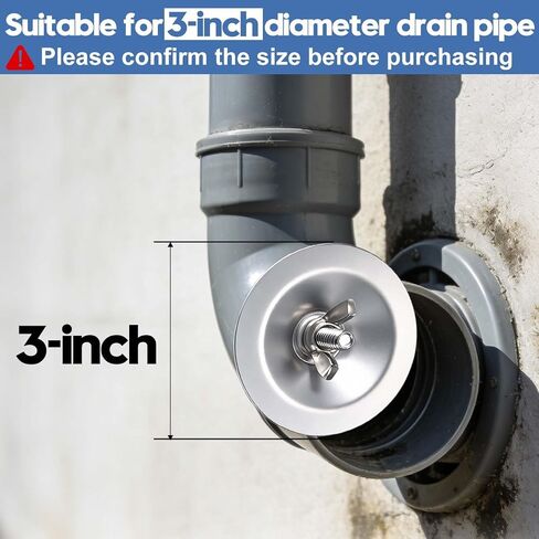 3 Inch Sewer Cleanout Cap Mechanical Test Plug Expansion Drain Stopper with Wing Nut, Rubber Sewer Drain Cover End of Pipe Gripper Mechanical Plug Suitable for Most Pipes Sink Pools in Saudi Arabia