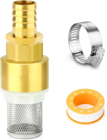 GASHER 1" Brass Foot Valve, Check Valve Non Return Water Pump Bottom Filter with Hose Barb Fittings, for Suction Hose in Saudi Arabia