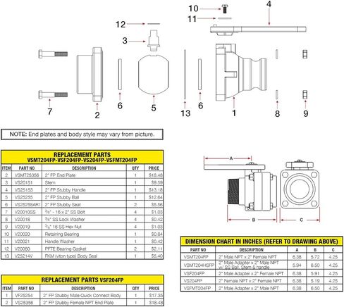 بانجو VSMT204FP 2 "صمام قصير ذو منفذ كامل، ذكر NPT x أنثى NPT in Kuwait