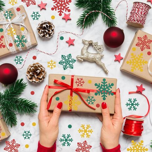 440PCS Snowflake Stickers, Glitter Winter Holiday Label Decal Waterproof Self-Adhesive Xmas Snowflake Stickers for Winter Xmas Envelopes Invitations Cards Present Decor in Kuwait