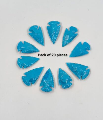 Turquoise Arrowheads – Pack of 20 | 1″–1.25″ Handmade Stone Arrow Points for Craft, Jewelry Making & Collection in Saudi Arabia