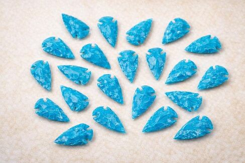Turquoise Arrowheads – Pack of 20 | 1″–1.25″ Handmade Stone Arrow Points for Craft, Jewelry Making & Collection in Saudi Arabia