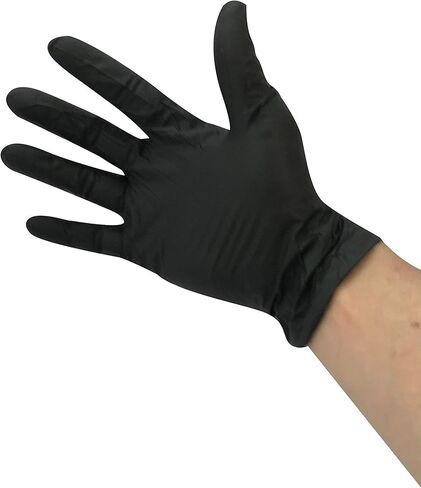 قفازات KingSeal SMALL UltraBlack Nitrile Exam Exam، درجة طبية، خالية من المسحوق، 4 مل، أطراف أصابع مزخرفة - صندوق واحد مكون من 100 قفاز حسب الوزن in Kuwait