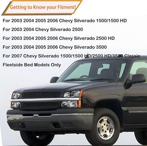 مجموعة المصابيح الأمامية ومجموعة المصابيح الخلفية لعام 2003 2004 2005 2006 تشيفي سيلفرادو 1500 2500 3500 & HD بيك اب/لسيارة 2007 سيلفرادو الكلاسيكية استبدال المصابيح الأمامية ومصابيح الفرامل الإسكان الأسود عدسة واضحة in Kuwait