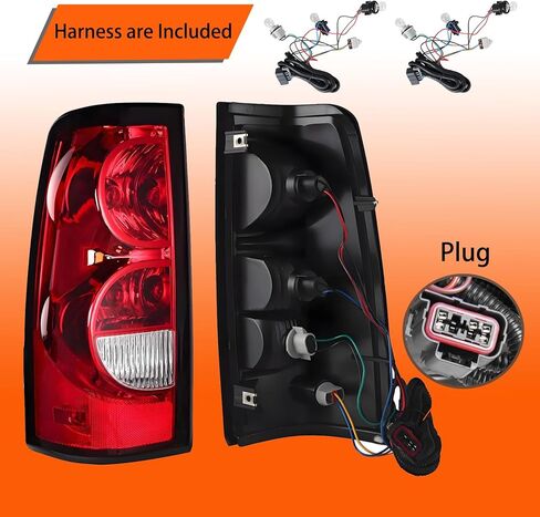 مجموعة المصابيح الأمامية ومجموعة المصابيح الخلفية لعام 2003 2004 2005 2006 تشيفي سيلفرادو 1500 2500 3500 & HD بيك اب/لسيارة 2007 سيلفرادو الكلاسيكية استبدال المصابيح الأمامية ومصابيح الفرامل الإسكان الأسود عدسة واضحة in Kuwait