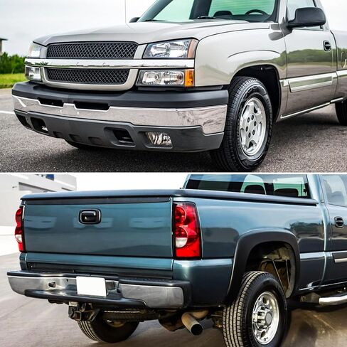 مجموعة المصابيح الأمامية ومجموعة المصابيح الخلفية لعام 2003 2004 2005 2006 تشيفي سيلفرادو 1500 2500 3500 & HD بيك اب/لسيارة 2007 سيلفرادو الكلاسيكية استبدال المصابيح الأمامية ومصابيح الفرامل الإسكان الأسود عدسة واضحة in Kuwait