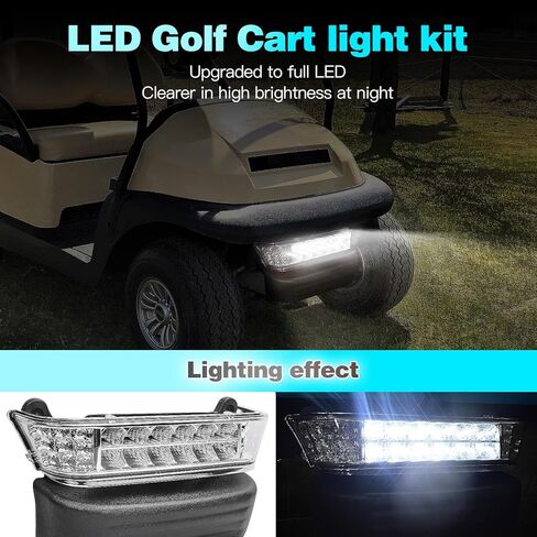 Golf Cart LED Head Light with Bumper Replacement for Club Car Precedent 2004-UP Electric Golf Carts Front Replace Head Light 12V in Saudi Arabia