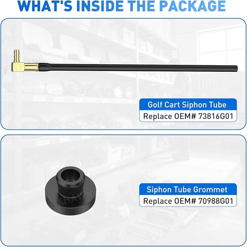 Golf Cart Siphon Tube and Siphon Tube Grommet, Fits for EZGO 1989-UP Gas Model Vehicles, Replace OEM# 73816G01 70988G01 in Saudi Arabia