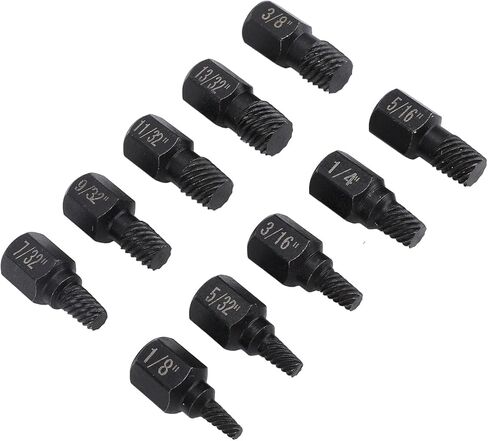 ciciglow Damaged Screw Extractor Set Robust Hex Screw/Fastener Extractor for Mechanical Maintenance 10Pcs Cr V Steel 1/8in to 13/32in for Telecommunications in Saudi Arabia