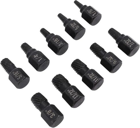 ciciglow Damaged Screw Extractor Set Robust Hex Screw/Fastener Extractor for Mechanical Maintenance 10Pcs Cr V Steel 1/8in to 13/32in for Telecommunications in Saudi Arabia