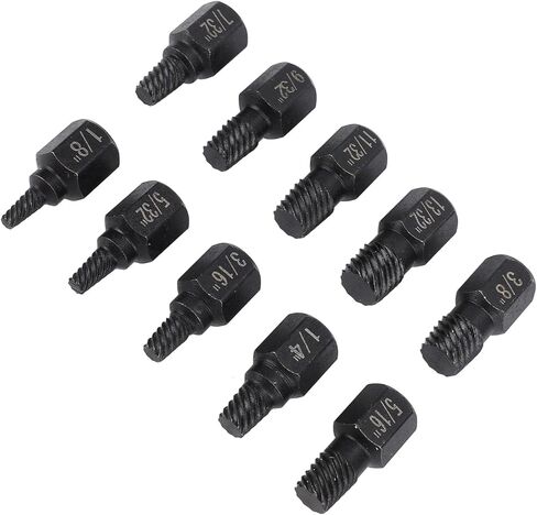 ciciglow Damaged Screw Extractor Set Robust Hex Screw/Fastener Extractor for Mechanical Maintenance 10Pcs Cr V Steel 1/8in to 13/32in for Telecommunications in Saudi Arabia