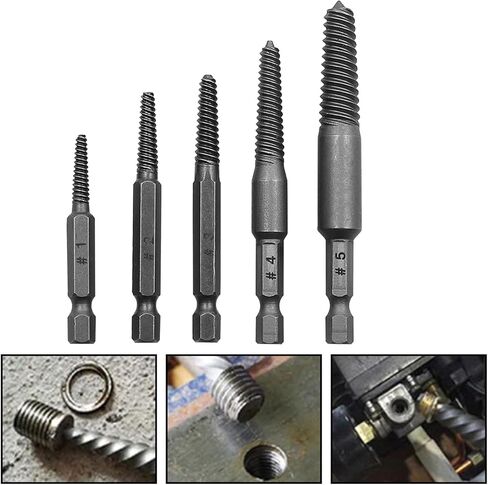 /Set Hexagonal Shank Screw Extractor Practical Flute Bolt Extractor Set Easy Out Screwdriver Extractor in Saudi Arabia
