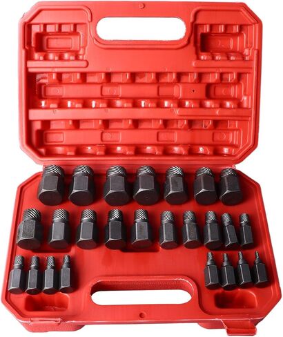 25Pcs Bolt Extractor Set, Chrome Steel Screw Extractor Kit, Effortless Fastener Removal for Mechanics and Enthusiasts, Professional Repair Maintenance in Saudi Arabia