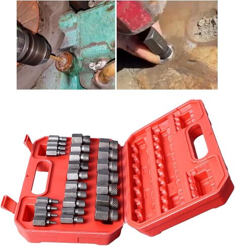 25Pcs Bolt Extractor Set, Chrome Steel Screw Extractor Kit, Effortless Fastener Removal for Mechanics and Enthusiasts, Professional Repair Maintenance in Saudi Arabia