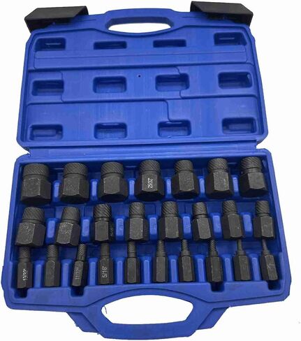 25Pcs Hex Screw Extractor Set,High Hardness ‌40Cr Multi Functional Damaged Broken Screw Bolt Remover for Rusted Hex Screws in Saudi Arabia