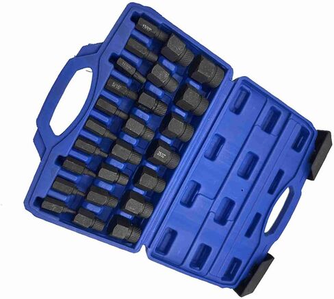 25Pcs Hex Screw Extractor Set,High Hardness ‌40Cr Multi Functional Damaged Broken Screw Bolt Remover for Rusted Hex Screws in Saudi Arabia