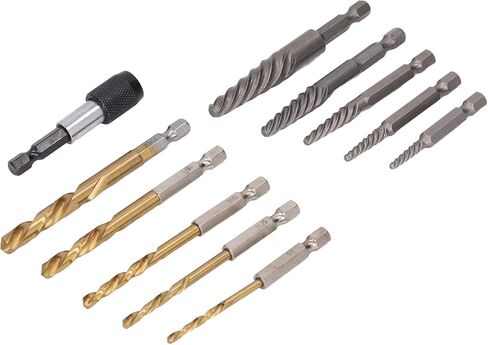 Broken Screw Remover Kit Screw Extractor Set, Removes Crushed Screws, Broken Bolts, Screw Extractor, Screw Extractor, Screw Extraction Tool, Extractor, 11-Piece Set in Saudi Arabia