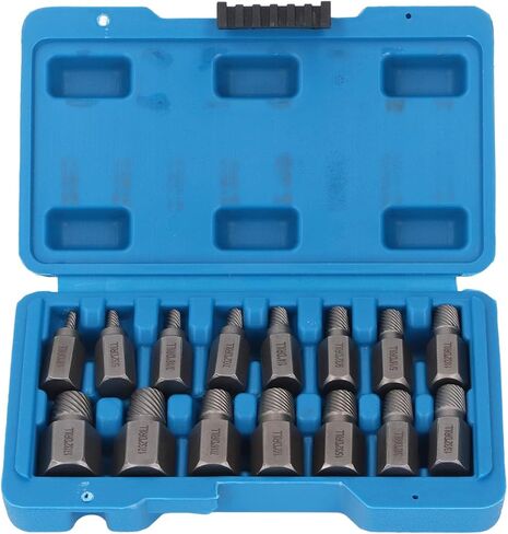 Jeanoko 15PCS Screw Extractor Set with Clear Scale,1/8-13/32" Sizes Hex Head Easy Out Extractor, High Hardness Damaged Broken Remover Tool Kit, with Storage Case in Saudi Arabia