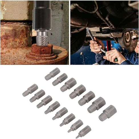 Jeanoko 15PCS Screw Extractor Set with Clear Scale,1/8-13/32" Sizes Hex Head Easy Out Extractor, High Hardness Damaged Broken Remover Tool Kit, with Storage Case in Saudi Arabia