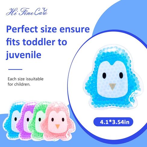 Kids Ice Pack for Boo Boos, Reusable Gel Cold Compress for Children, Cute Penguin Shape Cool Packs for Injuries, Fever, Bruises, Swelling & First Aid Pain Relief in Saudi Arabia