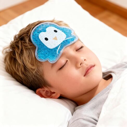 Kids Ice Pack for Boo Boos, Reusable Gel Cold Compress for Children, Cute Penguin Shape Cool Packs for Injuries, Fever, Bruises, Swelling & First Aid Pain Relief in Saudi Arabia