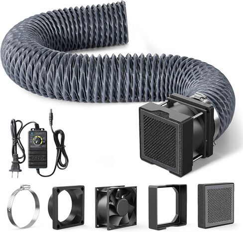 Adjustable Ventilation Kit for 3D Printer Enclosure, Fan Fume Exhaust Pipe Kit with Filter & Powerful Exhaust Fan, Efficient Ventilation, Exhaust Odors Smoke and Dust in Saudi Arabia
