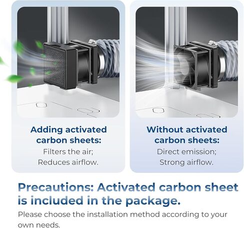 Adjustable Ventilation Kit for 3D Printer Enclosure, Fan Fume Exhaust Pipe Kit with Filter & Powerful Exhaust Fan, Efficient Ventilation, Exhaust Odors Smoke and Dust in Saudi Arabia