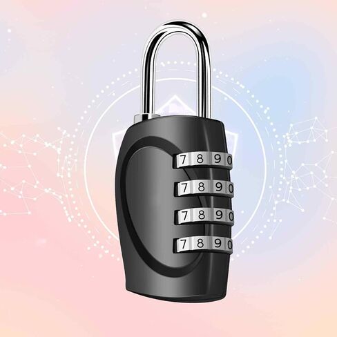 2 Pack Combination Lock, Heavy Duty Alloy 4-Digit Padlock, Metal Waterproof Outdoor Travel Luggage Locks for Locker, Sports Locker, Fence, Toolbox, Gate, Case, Hasp Storage-Black Silver in Saudi Arabia