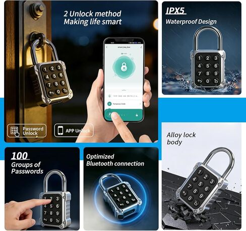 قفل رقمي من بلوسوم لخزانة الصالة الرياضية الذكية 9 أرقام مع أضواء LED دخول ذكي بدون مفتاح للمدرسة والسقيفة والسياج (SY701) in Kuwait