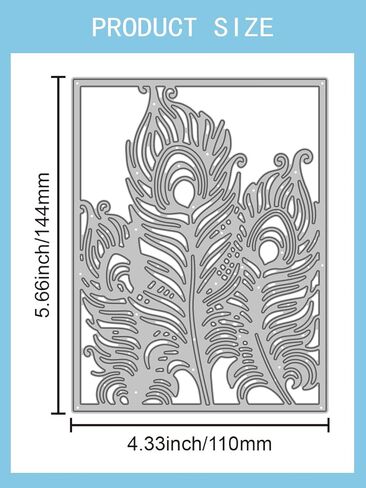 1Pc Bird Hair Background Cut Dies, Plume Theme Carbon Steel Cutting Dies Stencils for DIY Scrapbooking Journal Photo Album Decorative Embossing Paper Card Crafts Supply, 144x110x0.8mm in Saudi Arabia