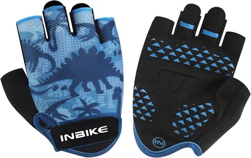 INBIKE Cycling Gloves for Kids, Anti-Slip Padded Bicycle Gloves for Boy Girl Age 5-12, Half Finger Gloves for Motorcycle Dirt Bike MTB in Saudi Arabia