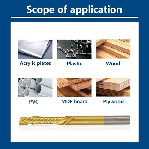1pcs Single Flute O Flute End Mill 3.175mm Shank Spiral Milling Cutter Up Down Cutter Titanium Coated Single Flute CNC Router Bit for Aluminum Acrylic PVC MDF Plastic(3.175x25x55mm) in Saudi Arabia