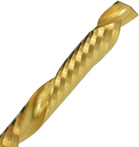 1pcs Single Flute O Flute End Mill 3.175mm Shank Spiral Milling Cutter Up Down Cutter Titanium Coated Single Flute CNC Router Bit for Aluminum Acrylic PVC MDF Plastic(3.175x25x55mm) in Saudi Arabia
