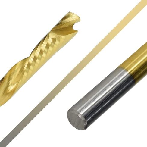 1pcs Single Flute O Flute End Mill 3.175mm Shank Spiral Milling Cutter Up Down Cutter Titanium Coated Single Flute CNC Router Bit for Aluminum Acrylic PVC MDF Plastic(3.175x25x55mm) in Saudi Arabia