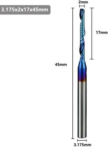1 قطعة فلوت مفرد O فلوت مطحنة نهاية حلزونية 3.175 مم عرقوب مطحنة نهاية فلوت واحدة نانو أزرق مطلي CNC راوتر بت لولبية طحن لقمة طحن حلزونية للألمنيوم والأكريليك PVC MDF البلاستيك in Kuwait
