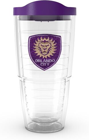 Tervis MLS Orlando City SC - الشعار الأساسي مصنوع في الولايات المتحدة الأمريكية، كوب سفر معزول بجدار مزدوج يحافظ على المشروبات باردة وساخنة، 24oz، كلاسيكي in Saudi Arabia