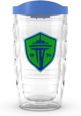 Tervis MLS Seattle Sounders FC - الشعار الأساسي مصنوع في الولايات المتحدة الأمريكية، كوب سفر معزول بجدار مزدوج يحافظ على المشروبات باردة وساخنة، مموج 10 أونصة، كلاسيكي in Saudi Arabia