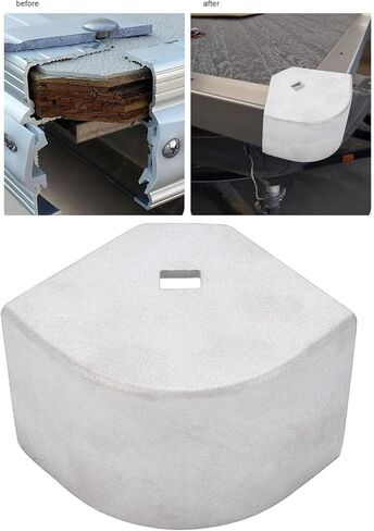2Pcs Pontoon Boat Corner Caps, 90 Rounded Aluminum Deck Corner Protection, Height: 2-1/2in to 2-5/8in, Top Diagonal Length: 4-1/16in to 4-3/16in, for Boat in Saudi Arabia